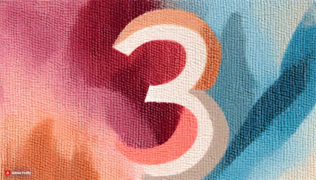 Impressionistic image of the number 3.