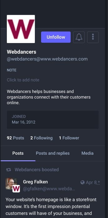 Mastodon screenshot